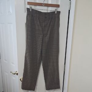 Madewell Brown Plaid Trousers